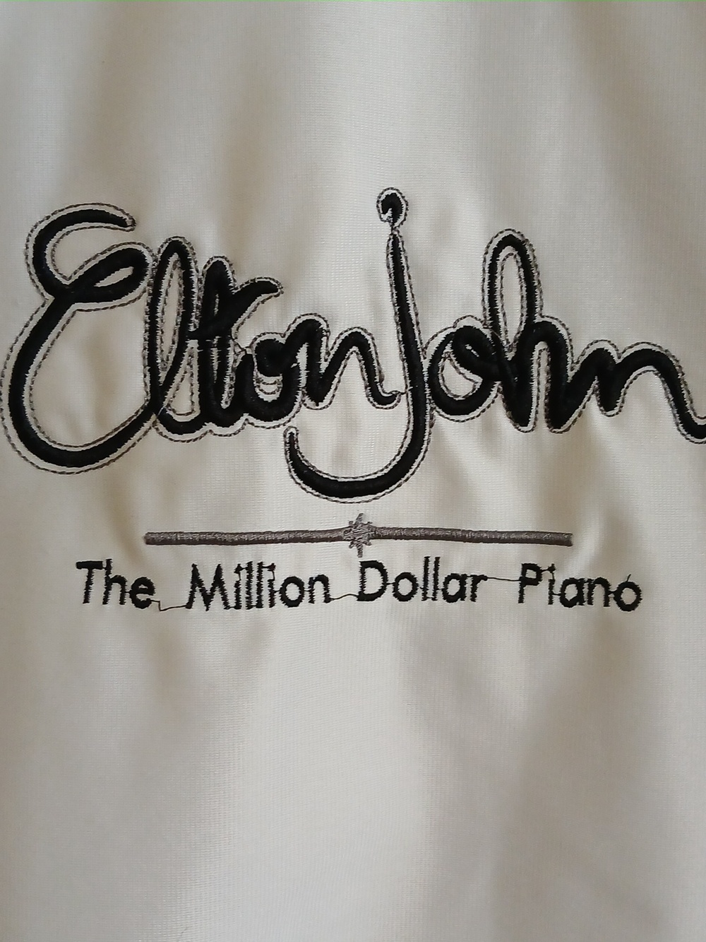 Vintage Look Elton John White Zip Track-like Jacket  Size Small